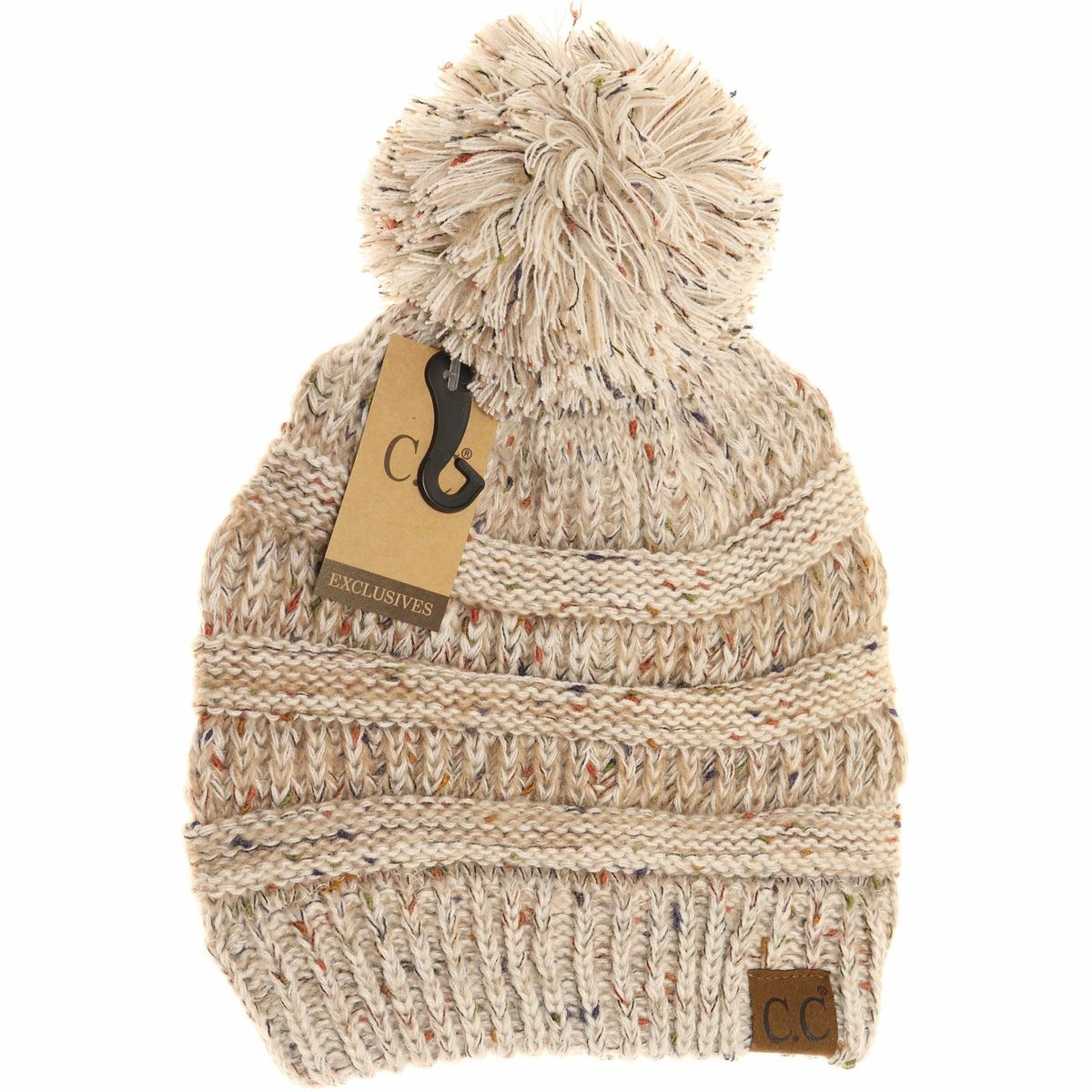 Cable Knit Double Pom Beanie HAT2055